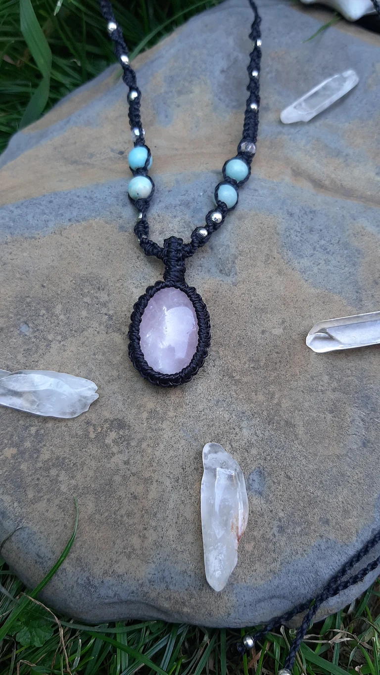 Rose Quartz & Amazonite necklace
